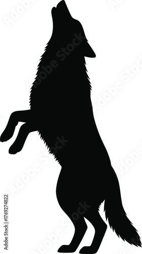 Wolf Silhouette Vector – Howling Forest Icon for Wilderness Logos and Nature Branding