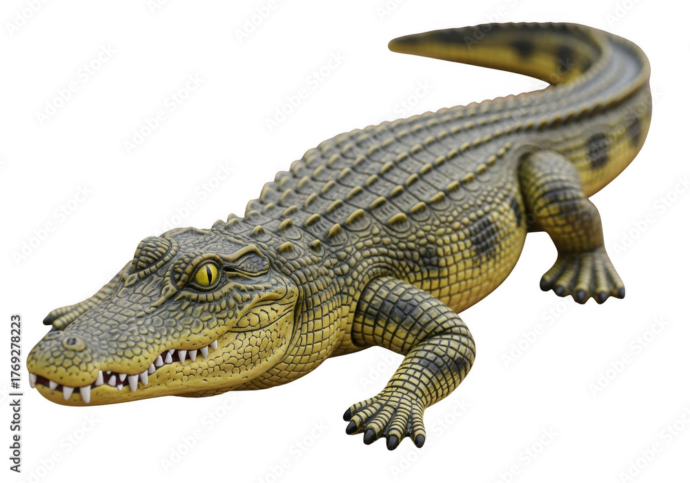 Naklejka premium Realistic toy alligator isolated on transparent background