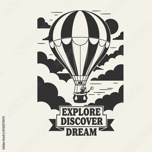 Whimsical Hot Air Balloon Adventure in the Clouds.