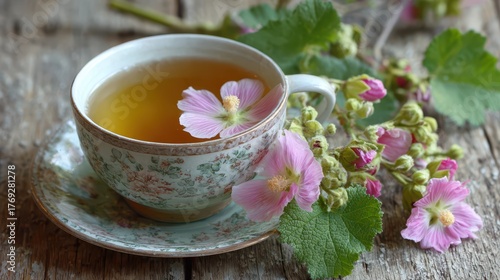 Marshmallow Root Tea. Herbal Althaea Tea with Nature's Healing Herbs and Flowers