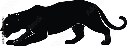 Panther Silhouette Vector – Hunting Jungle Predator for Nature Logos and Stealth Wildlife Art