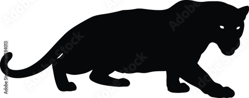 Panther Silhouette Vector – Stealth Wildlife Icon for Jungle Logos and Predator Designs