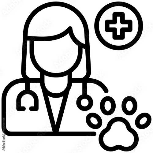 veterinarian icon isolated on white background. vector illustration icon for injury services dan health care