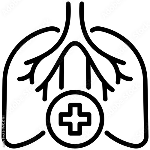 pulmonology icon isolated on white background. vector illustration icon for injury services dan health care