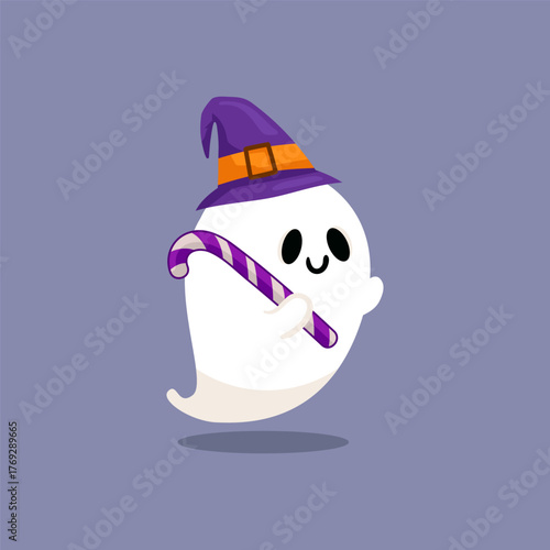 cute design Spooky Cravings Ghost with candy cane