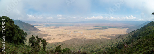 panorama view of the Ngorongoro crater in Tanzania