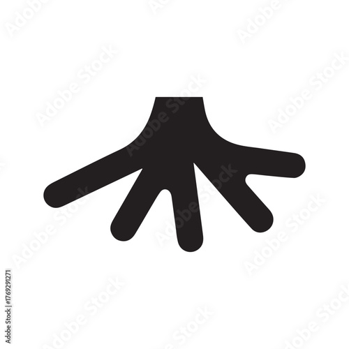 Elegant organic lines showing expanding root connection to earth