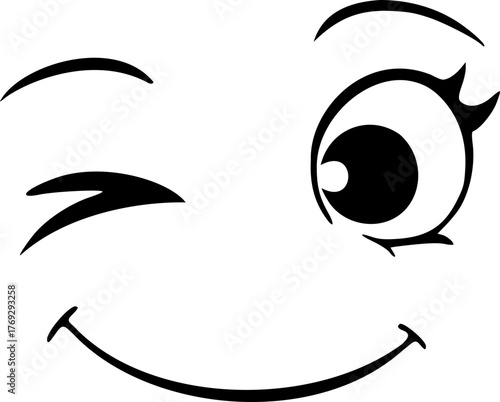 Design of wink happy head draw