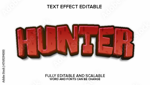 hunter text effect vector editable