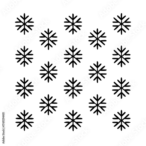 a pattern of snowflakes in black and white