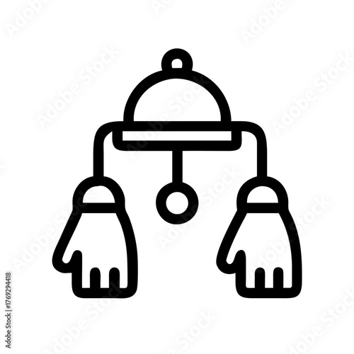 Baby crib mobile with mittens