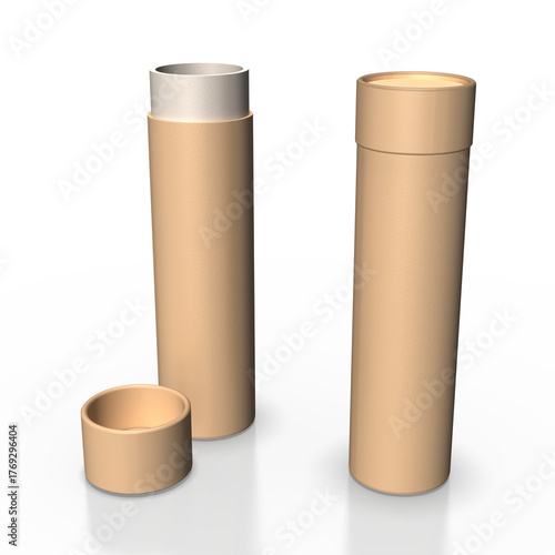 Ein Papprohrpaket, dargestellt in einem 3D-Bild auf transparenten  Hintergrund.