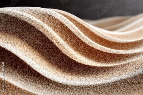 desert sand surface seen from a top view, the sand texture of the desert, fine wind-shaped ripple patterns with soft shadows, warm beige color