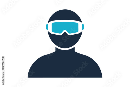 Person Wearing Balaclava and Goggles Icon Vector Flat Illustration Design
