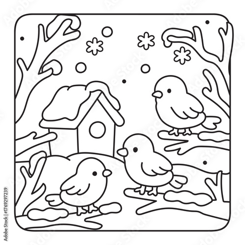 Bold and Easy Cozy Winter Coloring Pages, Christmas Coloring Book Pages, Kids, Adults, Teens, Black and white Drawing, Line Art, Vector Illustration, bold and easy, Coloring book, Coloring Pages, 