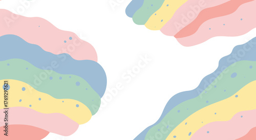 Pastel dreamscape watercolor waves background for creative design projects, adds freshness