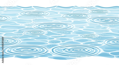 Water surface with concentric ripples, creating a serene and dynamic natural pattern illustration