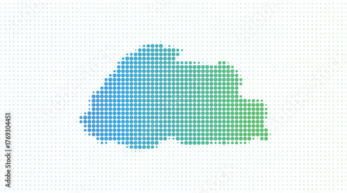 Bhutan dotted map in modern halftone style