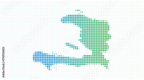 Haiti dotted map in modern halftone style