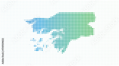 Guinea Bissau dotted map in modern halftone style