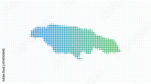 Jamaica dotted map in modern halftone style