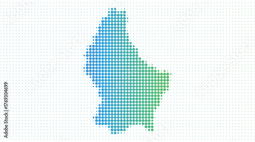 Luxembourg dotted map in modern halftone style