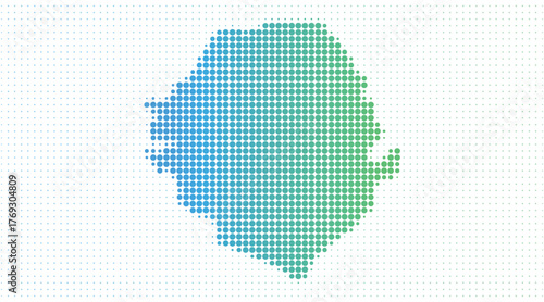 Sierra Leone dotted map in modern halftone style