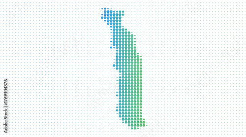 Togo dotted map in modern halftone style