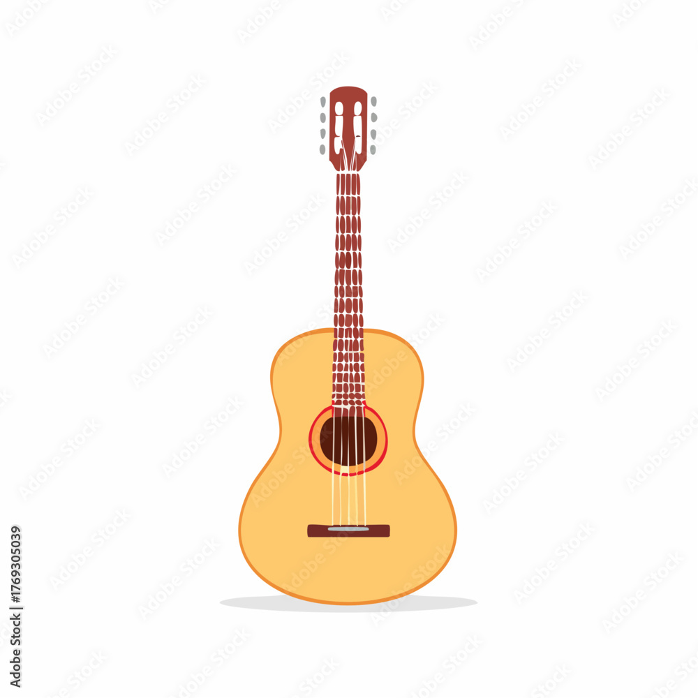 Obraz premium Guitare country stylisée isolée symbole musical du sud-ouest