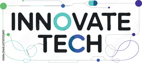 Innovative tech branding, futuristic network design, digital connectivity concept, abstract circuit illustration, modern technology poster