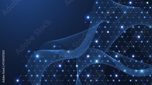 Abstract digital blockchain cube blocks concept. 3D big data cubes quantum computer technology idea. Artificial intelligence data core cubes design element