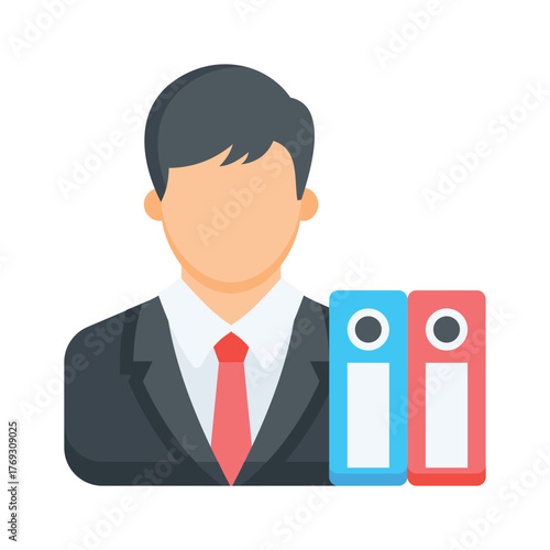 Creatively designed amazing flat style icon of office manager