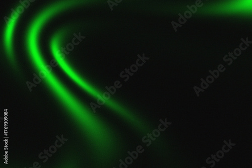 Abstract green background with lines on dark banner