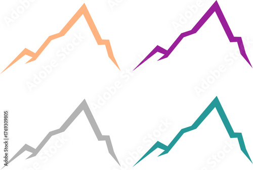 HILLS SIGN SYMBOL LOGO VECTOR ISOLATED ON WHITE