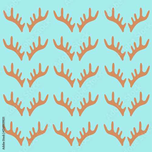 CHRISTMAS REINDEERS RETRO XMAS PATTERN TEXTURE BACKGROUND VECTOR