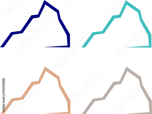 HILLS SIGN SYMBOL LOGO VECTOR ISOLATED ON WHITE