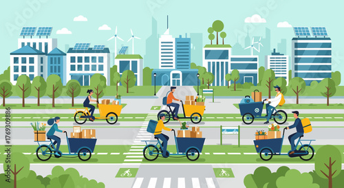 Eco Friendly City Living with Delivery Services Using Cargo Bikes