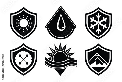 waterproof icons water-proof collection of waterproof vector image