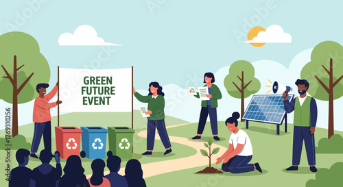Green Future Event Community Gathering For Environmental Awareness