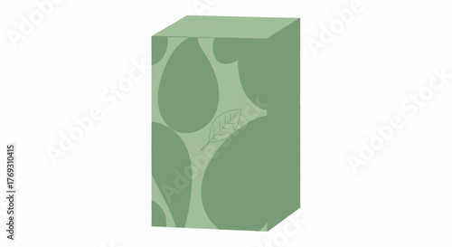 Minimalist Package Design Featuring Leaf Pattern In Muted Green Tones