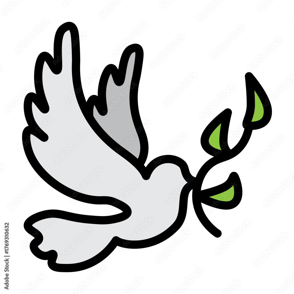 Obraz premium Peace Dove Vector Filled Icon Design