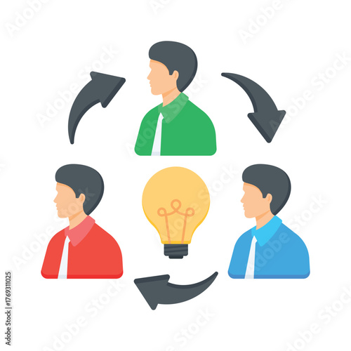 Business team with light bulb idea symbolizing creativity and innovation,