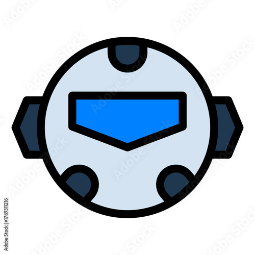 Robot Filled Icon — Futuristic AI and Technology Vector Illustration