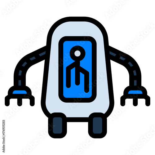 Robot Filled Icon — Futuristic AI and Technology Vector Illustration