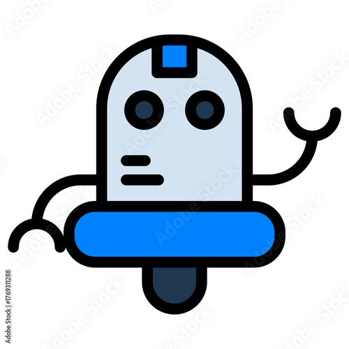 Robot Filled Icon — Futuristic AI and Technology Vector Illustration