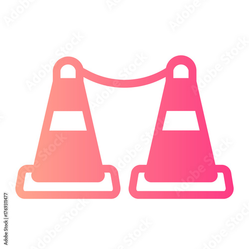 traffic cone gradient icon
