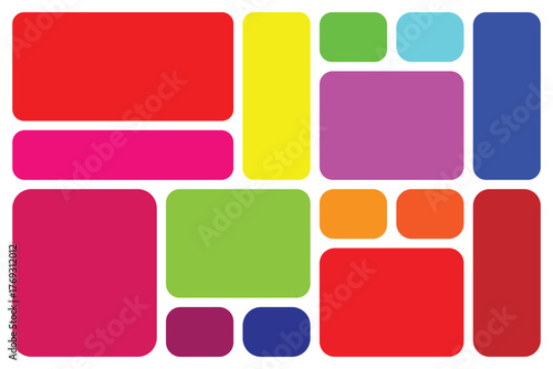 Organic rectangular grid background design. Variable frame dimensions, blocks, segments in earthy bento layout template. Vector geometric pattern for photo gallery structures.