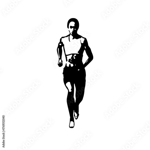Silhouette of a runner in motion, emphasizing speed and athleticism.