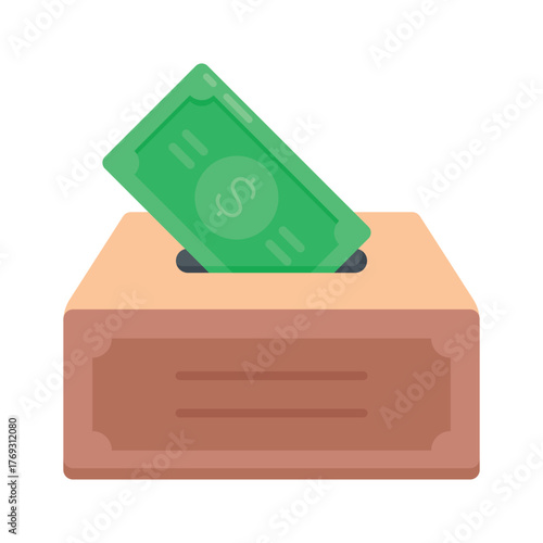 Download this amazing flat style icon of donations, charity, fundraising