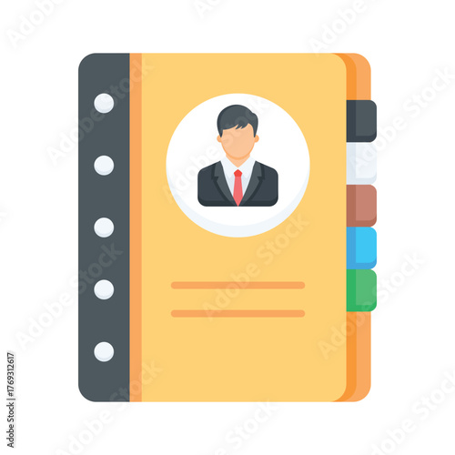 Modern flat contact book icon, ready for premium use